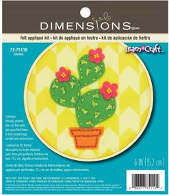 img 2 attached to 🌵 Dazzling Handmade Cactus: Dimensions Needle Crafts 6'' Wool Felt Applique Embroidery Kit