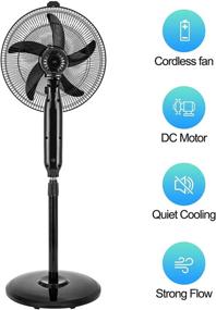 img 3 attached to 🌬️ Netmetic Cordless Floor Fan - 16" Blade, 14800mAh Battery Operated - Extended 4-24H Running Time for Home, Kitchen, and Outdoor Use