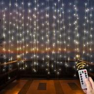 🌼 supply flora indoor and outdoor fairy curtain string lights: usb-powered, remote-controlled 300 white dangling lights for weddings and events, 10 x 10 feet логотип