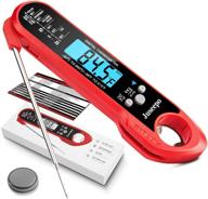 🔥 juseepo waterproof instant read meat thermometer - 2s ultra fast cooking thermometer with backlight & calibration. ideal kitchen food thermometer for cooking, outdoor grill and bbq (red) logo