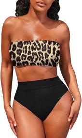 img 3 attached to Viottis Women's High-waisted Swimsuit - Removable Waistband │ Women's Swimwear & Cover-ups