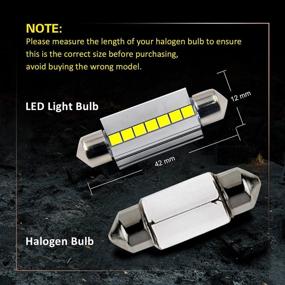 img 2 attached to 💡 LASFIT 42MM 211-2 578 212-2 LED Dome Map Trunk License Plate Light Bulb: 6000K White Light (2pcs) - Enhance Your Vehicle's Illumination!