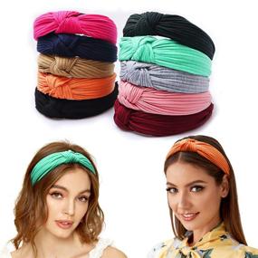 img 2 attached to 👱 Haquno Headbands for Women: 10-Pack Fabric Hair Band Accessories with Elastic Head Wrap – Cute Outdoor Hair Accessories for Women