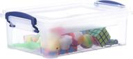 superio clear storage bin with lid - stackable & snap lock closure (2 quart) - organize with ease! logo