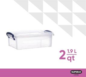 img 1 attached to Superio Clear Storage Bin with Lid - Stackable & Snap Lock Closure (2 Quart) - Organize with Ease!