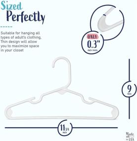 img 3 attached to Durable Plastic Baby Hangers for Kids Clothes - Pack of 20 for Nursery, Made in The USA