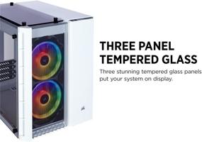 img 3 attached to 💎 CORSAIR Crystal 280X RGB Micro-ATX Case with 2 RGB Fans, Includes Lighting Node PRO and Tempered Glass - White