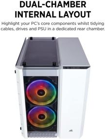 img 2 attached to 💎 CORSAIR Crystal 280X RGB Micro-ATX Case with 2 RGB Fans, Includes Lighting Node PRO and Tempered Glass - White