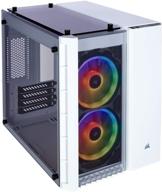 💎 корпус corsair crystal 280x rgb micro-atx с 2 rgb-вентиляторами, включает в себя контроллер lighting node pro и закаленное стекло - белый логотип