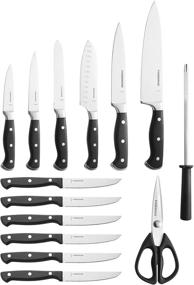 img 2 attached to 🔪 Farberware 15-Piece Graphite Knife Block Set: Forged, Triple Riveted, and High-Quality