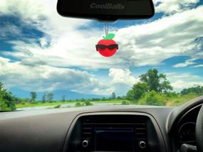 img 2 attached to Coolballs Red Apple with Sunglasses: The Perfect Car Antenna Topper, Mirror Dangler, and Bobble Buddy