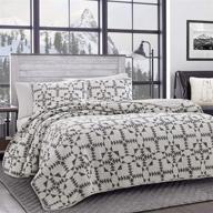 🛏️ eddie bauer home arrowhead collection king bedding set - 100% cotton light-weight quilt bedspread, pre-washed for extra comfort in charcoal logo