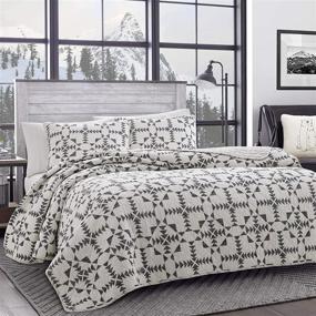img 4 attached to 🛏️ Eddie Bauer Home Arrowhead Collection King Bedding Set - 100% Cotton Light-Weight Quilt Bedspread, Pre-Washed for Extra Comfort in Charcoal
