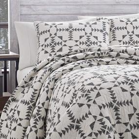 img 3 attached to 🛏️ Eddie Bauer Home Arrowhead Collection King Bedding Set - 100% Cotton Light-Weight Quilt Bedspread, Pre-Washed for Extra Comfort in Charcoal