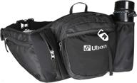 👜 ubon plus size fanny pack: large neoprene phanny pack with water bottle holder and glass pocket - black logo