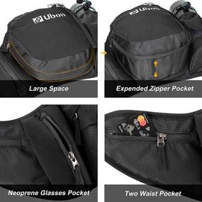 img 2 attached to 👜 Ubon Plus Size Fanny Pack: Large Neoprene Phanny Pack with Water Bottle Holder and Glass Pocket - Black