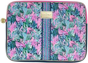 img 3 attached to Lilly Pulitzer Soft Padded Tech Sleeve: Stylish Laptop Case with Zip Pouch for Accessories (up to 15 Inch), Reintroducing the Mermaid Trend