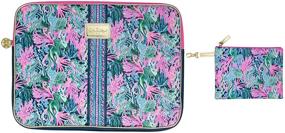 img 4 attached to Lilly Pulitzer Soft Padded Tech Sleeve: Stylish Laptop Case with Zip Pouch for Accessories (up to 15 Inch), Reintroducing the Mermaid Trend