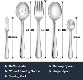 img 2 attached to Premium 45-Piece Silverware Set - High-Quality Stainless Steel Flatware Cutlery for Home and Restaurant, Service for 8 with Serving Utensils - Mirror Finish, Dishwasher Safe