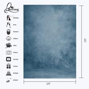 img 1 attached to BoTong 5x7ft Abstract Blue Vinyl Portrait Backdrop - Solid Color Photography Background 📸 for Baby Headshots, Photocall, Adult, Child, Travel, Family, Newborns, Party Decoration - Studio Props