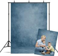botong 5x7ft abstract blue vinyl portrait backdrop - solid color photography background 📸 for baby headshots, photocall, adult, child, travel, family, newborns, party decoration - studio props logo