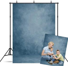 img 4 attached to BoTong 5x7ft Abstract Blue Vinyl Portrait Backdrop - Solid Color Photography Background 📸 for Baby Headshots, Photocall, Adult, Child, Travel, Family, Newborns, Party Decoration - Studio Props