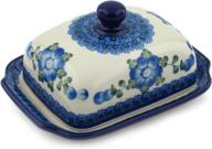 polish pottery butter 7 inch poppies logo