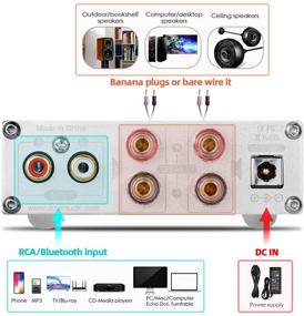 img 2 attached to Усилитель мощности Douk Audio M1 Mini Bluetooth 5.0: Компактный стереоприемник со встроенным USB-проигрывателем (серебристый)