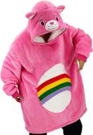 stay cozy with vavalad pink bear wearable blanket sweatshirt - perfect tv-blanket for cosplay and all-day comfort for men, women, and teens (one size fits all) logo