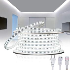 img 4 attached to 🌟 Shine Decor 50FT LED Rope Lights - Cool White, Cold-Resistant, Flexible & Connectable, IP65 Waterproof for Indoor & Outdoor Decorative Lighting - Cuttable, 6500K, AC110V-120V, Strip Lights Kit