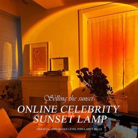 img 1 attached to 🌅 Ronly Sunset Lamp Projection Light - 4 Colors, 360 Degree Rotation, Sun Lamp Night Light, Sunset LED Light for Living Room Bedroom Floor Decor - Romantic Family Atmosphere, Couples, Bedroom