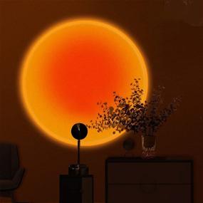 img 4 attached to 🌅 Ronly Sunset Lamp Projection Light - 4 Colors, 360 Degree Rotation, Sun Lamp Night Light, Sunset LED Light for Living Room Bedroom Floor Decor - Romantic Family Atmosphere, Couples, Bedroom