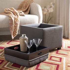 img 3 attached to Safavieh Collection Harrison Leather Ottoman Furniture for Accent Furniture