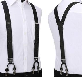 img 1 attached to HISDERN Floral Suspenders Pocket Adjustable