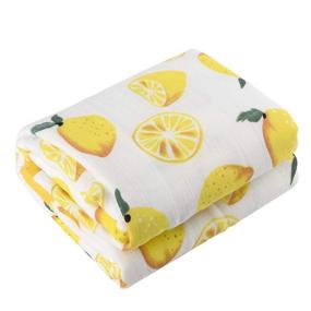 img 3 attached to 🍋 Lemon Bamboo Muslin Swaddle Blanket - 2 Layers, 43x47 Inch - Perfect for Newborn Boys, Girls, and Unisex Babies - Ideal as Baby Stroller and Receiving Blanket