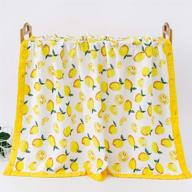 🍋 lemon bamboo muslin swaddle blanket - 2 layers, 43x47 inch - perfect for newborn boys, girls, and unisex babies - ideal as baby stroller and receiving blanket logo