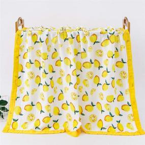 img 4 attached to 🍋 Lemon Bamboo Muslin Swaddle Blanket - 2 Layers, 43x47 Inch - Perfect for Newborn Boys, Girls, and Unisex Babies - Ideal as Baby Stroller and Receiving Blanket