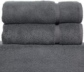 img 3 attached to 🏨 Luxury Hotel & Spa Collection: Highly Absorbent, Quick Dry Turkish Cotton Towels 700 GSM, Eco Friendly, Dobby Border Soft Bath Towel Set - 27 X 54 inches, Gray (Set of 2)