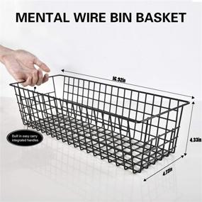 img 2 attached to 🧺 Farmhouse Metal Wire Rustic Toilet Paper Basket, Set of 2 Wire Storage Baskets, Food Organizer Bins with Handles for Kitchen Cabinets, Pantry, Closets, Bedrooms, Bathrooms, Office, Garage - Black