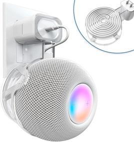 img 4 attached to 🔊 CUHIOY Homepod Mini Wall Mount Holder with Clear Hole-Free Design - No Drilling or Messy Wires | Perfect Homepod Mini Speaker Accessories (Clear, 1 Pack)