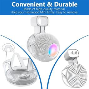 img 2 attached to 🔊 CUHIOY Homepod Mini Wall Mount Holder with Clear Hole-Free Design - No Drilling or Messy Wires | Perfect Homepod Mini Speaker Accessories (Clear, 1 Pack)