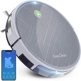 img 4 attached to 🤖 PureClean Robotic Vacuum Cleaner - Ultimate Suction Power - WiFi Mobile App & Gyroscope Mapping - Ultra Thin Design - Effortless Carpet & Hardwood Floor Cleaning - PUCRC660