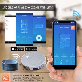 img 2 attached to 🤖 PureClean Robotic Vacuum Cleaner - Ultimate Suction Power - WiFi Mobile App & Gyroscope Mapping - Ultra Thin Design - Effortless Carpet & Hardwood Floor Cleaning - PUCRC660