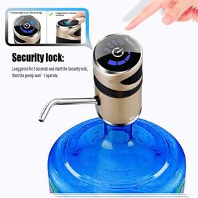 img 2 attached to 🚰 Feeliy Electric Water Bottle Dispenser: USB-Charging, Child Lock, 5 Gallon Bottle Compatible