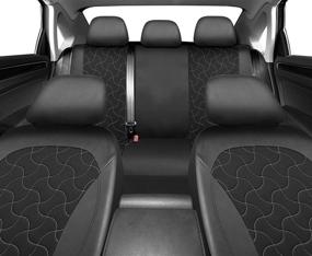 img 1 attached to FREMONT AUTO Car Seat Covers Curve Embroidery Universal Full Set Seat Protector - Made With PVC Leather &Amp Interior Accessories