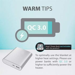 img 1 attached to Stay Warm and Cozy Everywhere: PerfectPrime HP0810 Soft Fleece Portable QC2.0/3.0 USB Power Heating Throw with Temperature Setting Controller for Winter Traveling, Camping, Hiking, or Wheelchair Use