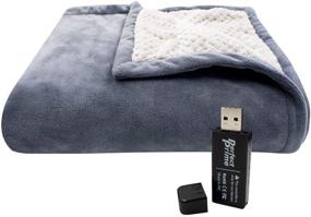 img 3 attached to Stay Warm and Cozy Everywhere: PerfectPrime HP0810 Soft Fleece Portable QC2.0/3.0 USB Power Heating Throw with Temperature Setting Controller for Winter Traveling, Camping, Hiking, or Wheelchair Use