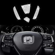 sparkling honda steering wheel logo caps: diy crystal accessories for women - civic, accord, pilot, and more (2013-2020) logo
