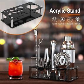 img 1 attached to 🍸 25 PCS Stainless Steel Cocktail Shaker Set with Stand: Complete Bartender Kit, Recipes Booklet, and Professional Tools