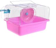 🐹 optimized pet hamster cage: running wheel, water bottle, food basin, portable carrier. ideal mice home habitat for traveling & going out. logo